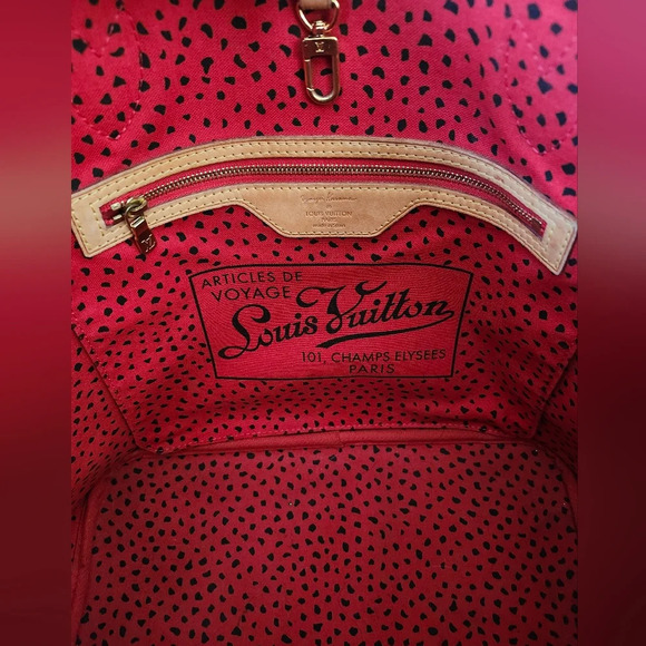 Louis Vuitton Monogram Kusama Waves Neverfull MM Red - Picture 9 of 16